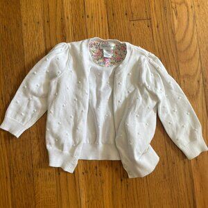 Ralph Lauren White Dotted Cardigan (12M)